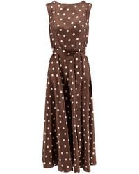 Max Mara - Smmmartina Polka-Dots Silk Long Dress - Lyst