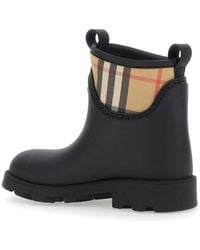 Burberry - Marsh Ankle Boots With Embossed Ekd Logo And Check Motif - Lyst