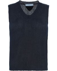 Prada - Knitted Vest Cashmere Knitwear - Lyst