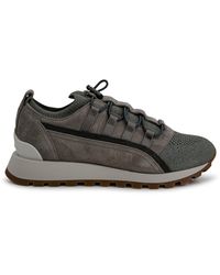 Brunello Cucinelli - Panelled Leather Sneakers - Lyst