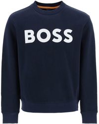 BOSS - Crew Neck Sweatshirt With Logo Print - Lyst