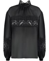 Dolce & Gabbana - Lace And Georgette Blouse - Lyst