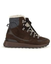 Brunello Cucinelli - Suede Lace-Up Ankle Boots - Lyst