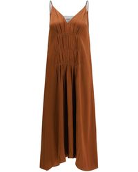 Prada - V-Neck Long Dress Acetate; Viscose - Lyst