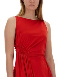 Lanvin - Drape Dress Viscose Knitted - Lyst