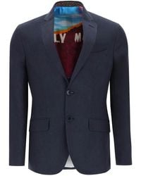 Etro - Tailored Linen Jacket Featuring Printed Lining - Lyst
