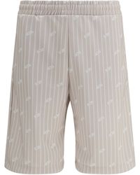 Gcds - All-Over Logo Pinstripe Shorts Polyester Bermuda - Lyst