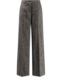 Dolce & Gabbana - Striped Wool Blend Trousers - Lyst