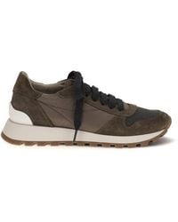Brunello Cucinelli - Calf Leather Bos Taurus Athletic Sneakers - Lyst