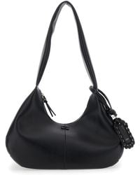 Ganni - 'Bou Bag Hobo Medium' Shoulder Bag With Shoulder Strap And Removable Logo Patch - Lyst