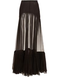 Saint Laurent - Flounced Long Skirt Skirts - Lyst