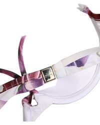 Dolce & Gabbana - White Floral Print Nylon Beachwear Bikini Top - Lyst