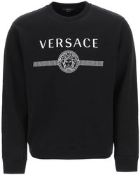 Versace Crewneck Sweatshirt With Medusa Logo - Black