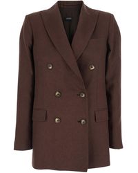 Le Plain - Double-Breasted Jacket With Peak Revers - Lyst