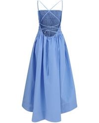 Ganni - Poplin Maxi Dress Azurine - Lyst
