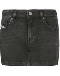 DIESEL - Black De-ron-s Denim Miniskirt - Lyst