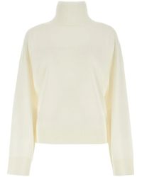 Bottega Veneta - Ivory Wool Oversize Sweater - Lyst