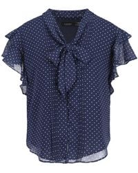 Ralph Lauren - Georgette Blouse With Polka Dot Pattern - Lyst