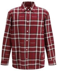 Gucci - Red Cotton Pattern Shirt - Lyst