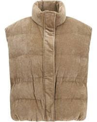 Brunello Cucinelli - Sleeveless Padded Vest Viscose; Kashmir/Capra Hircus Coat - Lyst