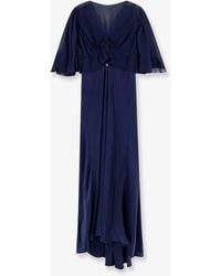 Alberta Ferretti - Satin Long Dress - Lyst