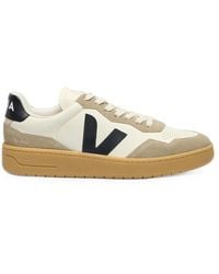 Veja - V-90 Leather Pure Natural Sneakers - Lyst