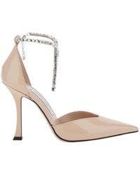 Jimmy Choo - 'Stevie' Pumps With Rhinestoned Ankle Strap And High Heel - Lyst
