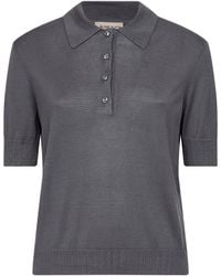 Blanca Vita - Silk Knit Short-Sleeved Polo Shirt - Lyst