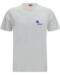KENZO - Tulip Embroidered Cotton T-Shirt - Lyst