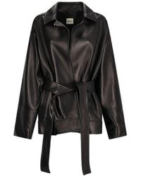 KHAITE - Alder Soft Nappa Leather Oversized Biker Jacket With Matching Belt - Lyst