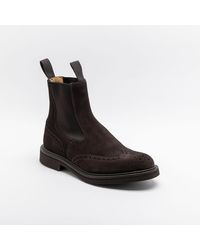 Tricker's - Henry Coffee Suede Chelsea Boot - Lyst