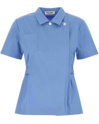 Miu Miu - Cerulean Poplin Shirt - Lyst