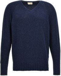 Ma'ry'ya - Cotton-Blend V-Neck Sweater - Lyst