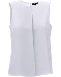 Theory - Flap Straight Silk Top - Lyst