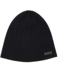 Saint Laurent - Beanie With Logo Patch - Lyst