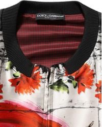 Dolce & Gabbana - Majolica Bull Print Bomber Jacket Silk Clothing - Lyst