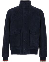 Gucci - High Collar Jacket Suede Lambskin Coat - Lyst
