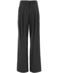 PT Torino - Charcoal Stretch Wool Blend Wide-Leg Pant - Lyst