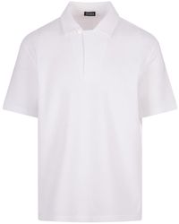 Zegna - Honeycomb Cotton Polo Shirt - Lyst