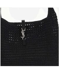 Saint Laurent - Crocheted Raffia Tote Bag Shoulder - Lyst