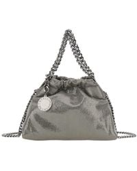 Stella McCartney - 'Falabella' Metallic Crossbody Bag With Chain-Link Shoulder Strap And Logo Charm On The Front - Lyst