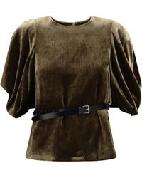 P.A.R.O.S.H. - Velvet Top Viscose; Silk Shirt - Lyst