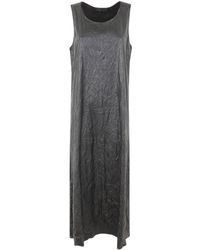 Maria Calderara - Crinkled Faux Leather Long Dress - Lyst