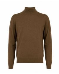 Tom Ford - Hazelnut-Colored Wool Knit Turtleneck With Ribbed Trim - Lyst