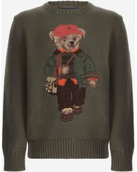 Polo Ralph Lauren - Kids Knit Sweater With Bear Motif Cotton - Lyst