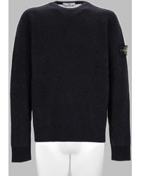 Stone Island - Alpaca Wool Blend Jumper With Logo Patch Sweater - Lyst