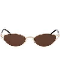 McQueen - Havana- Metal Sunglasses - Lyst