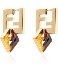 Fendi - Logo-Shaped Earrings - Lyst