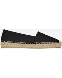 Saint Laurent - Leather Logo Espadrilles Lambskin Shoe - Lyst