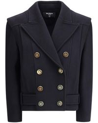Balmain - Wool Double-Breasted Coat - Lyst